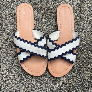 Draper James Blue and White Sandals